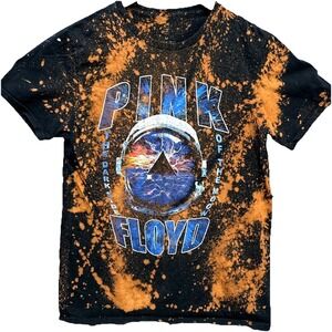 Pink Floyd Dark Side Of The Moon Acid Washed T-shirt Size Med Black